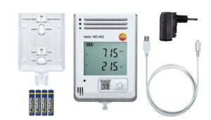 testo 160 IAQ - WiFi data logger with display and integrated sensors for temperature, humidity, CO2 and atmospheric pressure