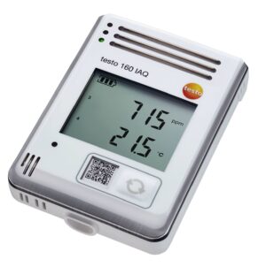 testo 160 IAQ - WiFi data logger with display and integrated sensors for temperature, humidity, CO2 and atmospheric pressure