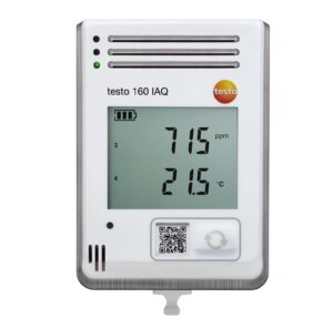 testo 160 IAQ - WiFi data logger with display and integrated sensors for temperature, humidity, CO2 and atmospheric pressure